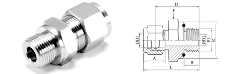 Stainless Steel Double Compression Male Connector Tube Metric ISO Tapered Thread Fitting Exporter Manufacturer