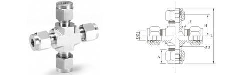 Stainless Steel Double Compression Union Cross Fitting Exporter Manufacturer