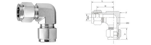 Stainless Steel Double Compression Union Elbow Fitting Exporter Manufacturer