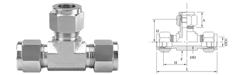 Stainless Steel Double Compression Union Tee Fitting Exporter Manufacturer