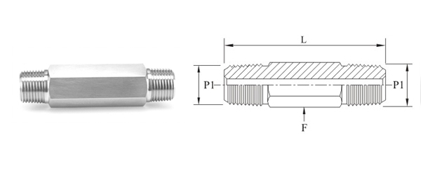 Stainless Steel High Pressure Pipe HEX NIPPLES-10K LONG Fittings Exporter