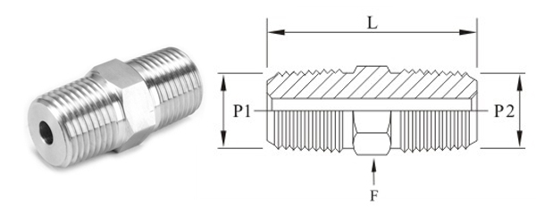 Stainless Steel High Pressure Pipe HEX REDUCING NIPPLES -10K NPT-NPT Fittings Exporter