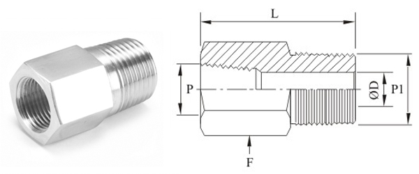 Stainless Steel Precision Pipe Adapter - NPT to NPT Fittings Exporter