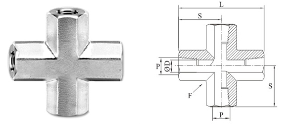 Stainless Steel Precision Pipe Cross Female Fittings Exporter