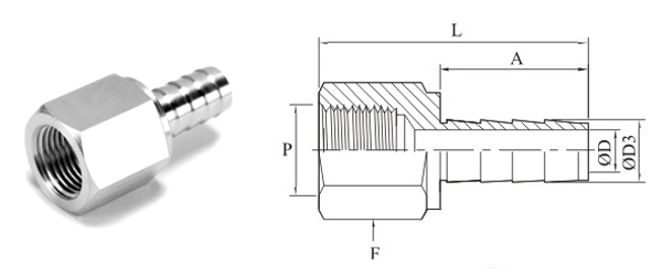 Stainless Steel Precision Pipe Female to Hose Connector-Hose IT to NPT Female Fittings Exporter