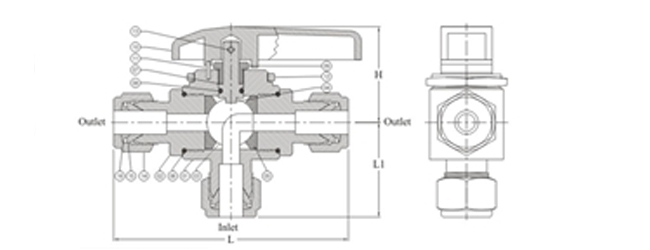 Stainless Steel Nickel Alloy Monel Hastelloy 3 WAY PANEL BALL VALVE (TUBE END) Supplier