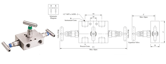 Stainless Steel Nickel Alloy Monel Hastelloy Manifold Valves Manifold AMV 3R1V VENT Supplier